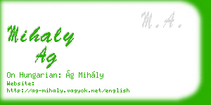 mihaly ag business card