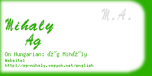 mihaly ag business card